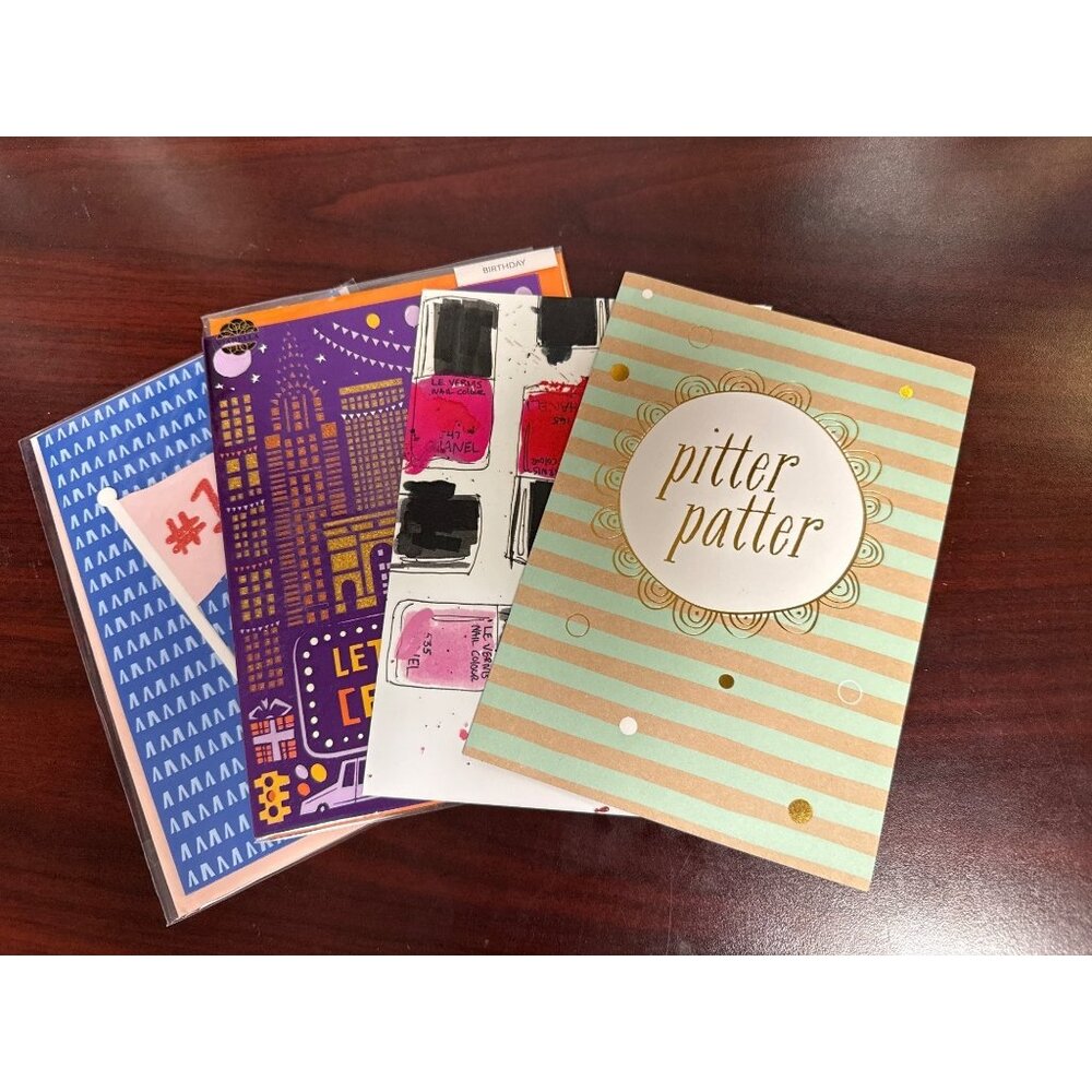 Whimsical Greeting Card Set With Stylish City Themed Designs